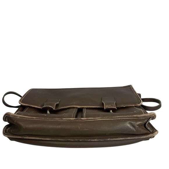 SACOCHE INTERNATIONAL BROWN LEATHER MESSENGER LAPTOP BAG BRIEFCASE - Picture 6 of 16